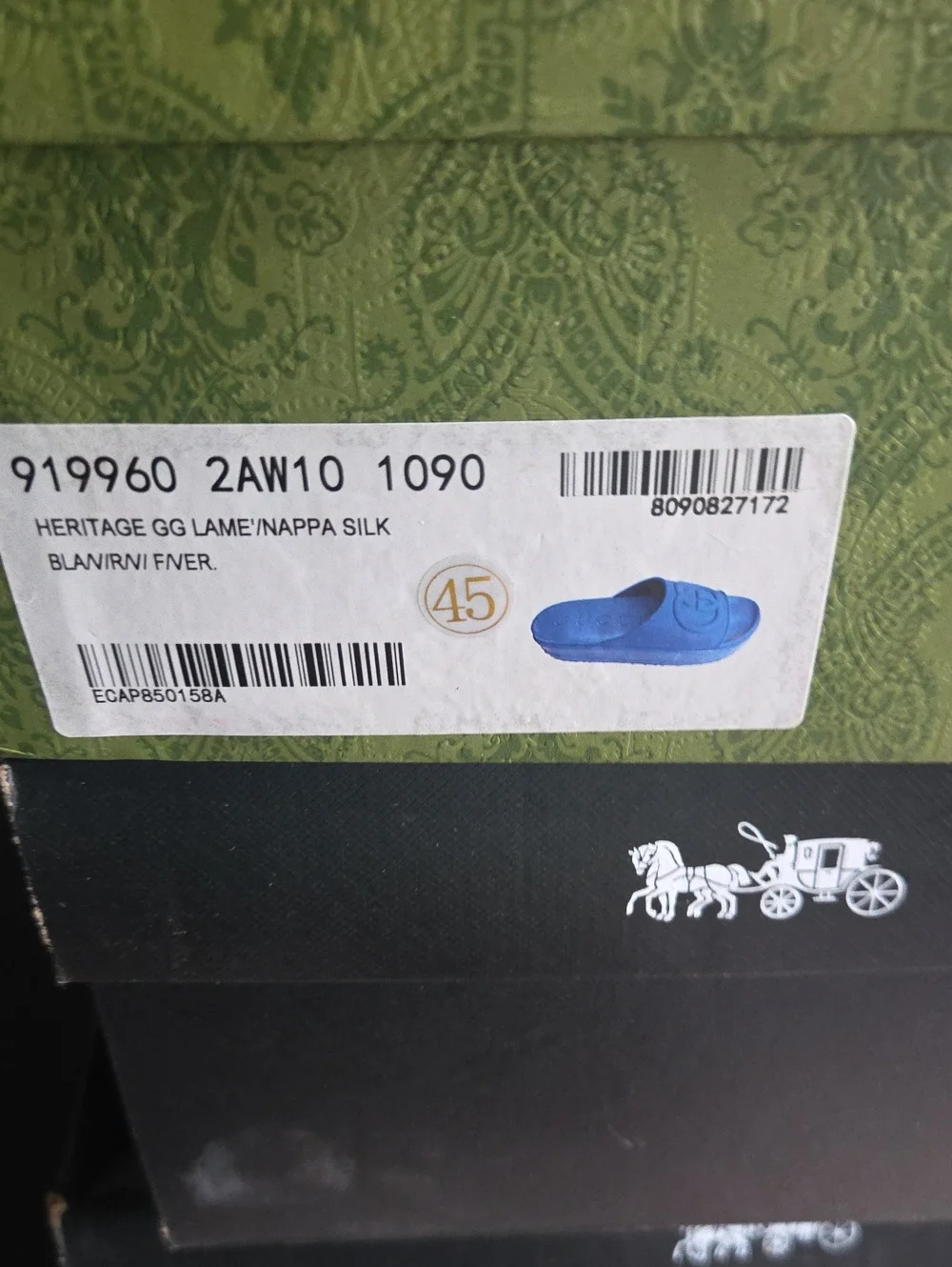 Gucci Men Heritage Slide in Blue